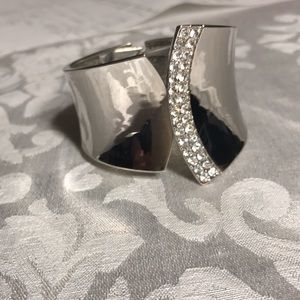 INC Cuffed Chrome Bling Bracelet